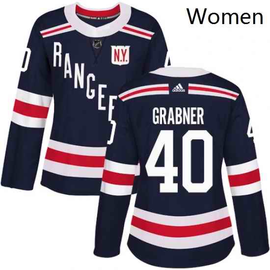 Womens Adidas New York Rangers 40 Michael Grabner Authentic Navy Blue 2018 Winter Classic NHL Jersey